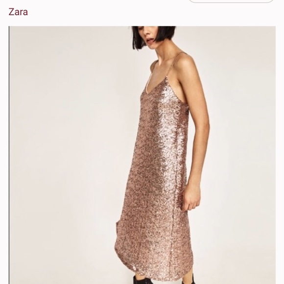 zara sequin midi dress